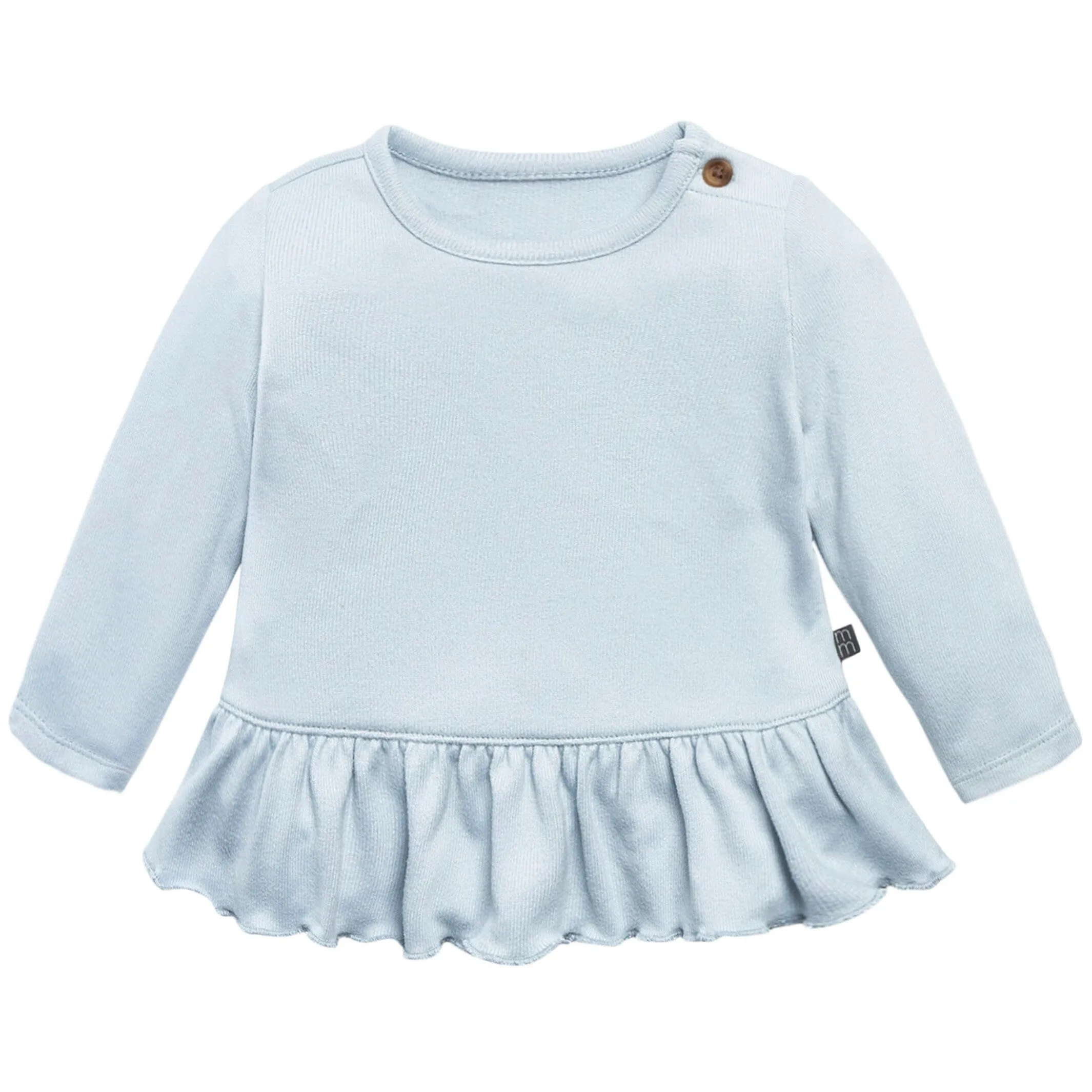 2-Piece Baby Girls Light Blue Hacci Peplum Top and Joggers Set