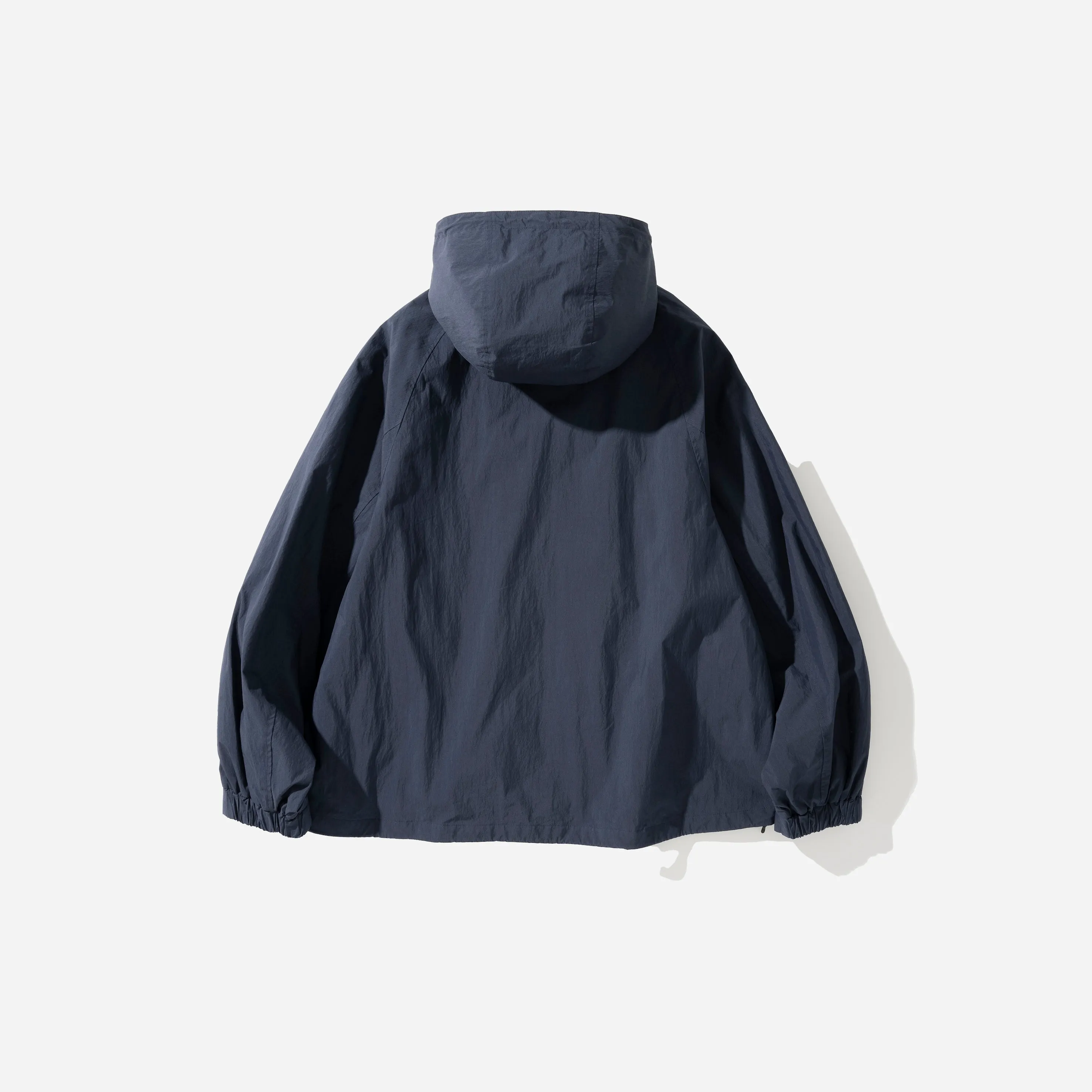 3 POCKET HOODED WIND JACKET - NAVY