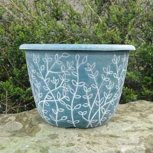 30cm Serenity Stout Planter Green/White Plant Pot