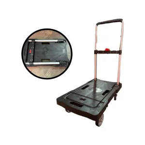 Aiko 150kg PVC Silent Foldable Trolley (Black) | Model : TRL-DL150-SF