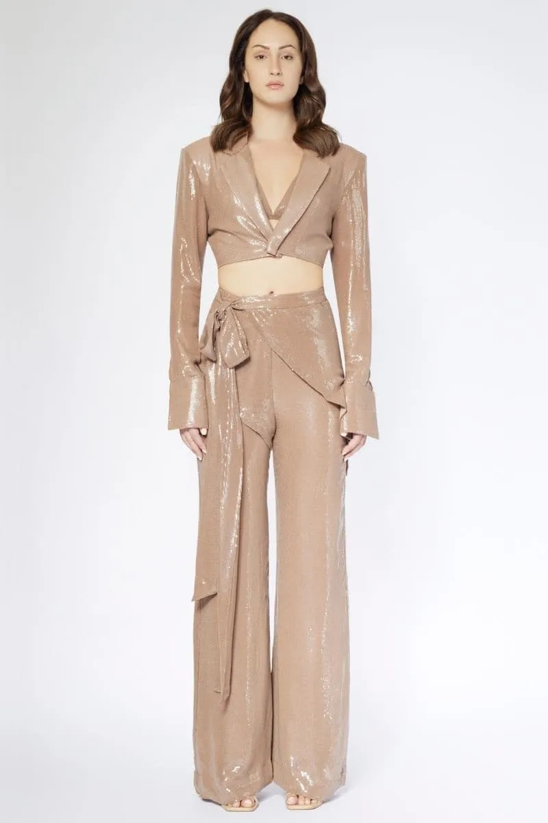 ALLY BEIGE THREE PIECE SUIT SET