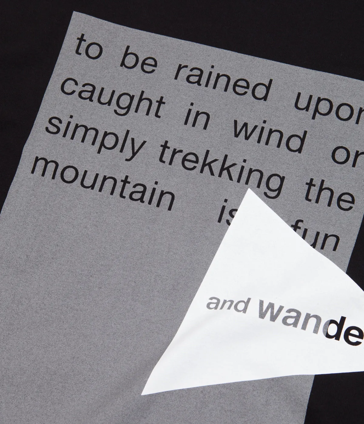 and wander Reflective Logo T-Shirt - Black