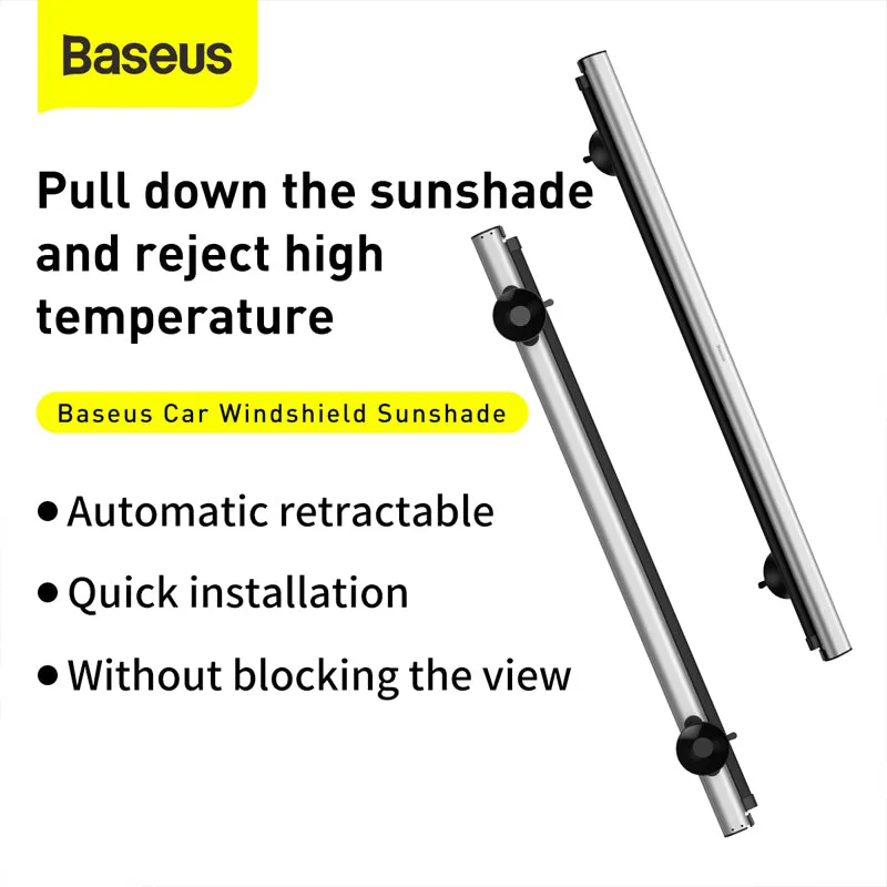 Baseus Car Roller Blind Sunblind On Windshield Silver (CRZYD-B0S)