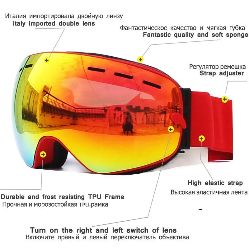 BE NICE Frameless Snowboard Goggles - UV400