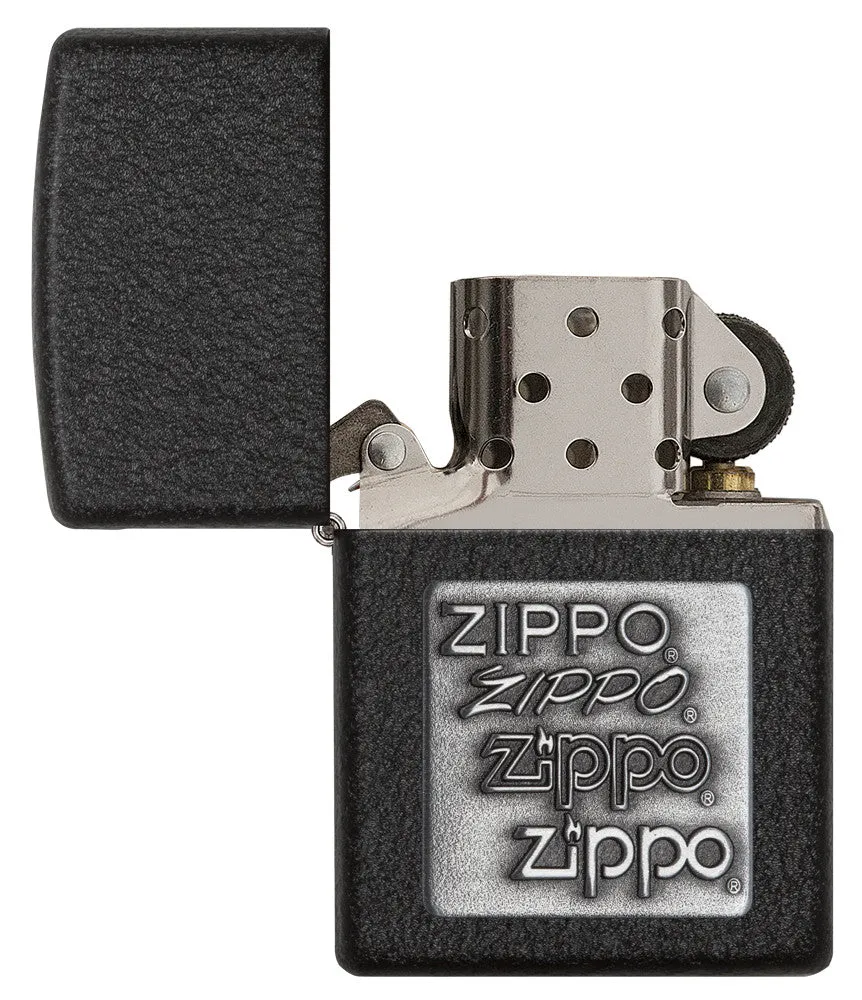 Black Crackle<sup>®</sup> Silver Zippo Logo