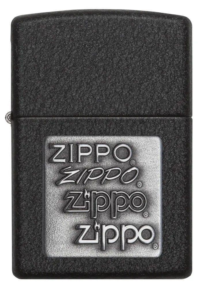 Black Crackle<sup>®</sup> Silver Zippo Logo