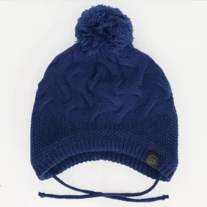 Calikids Knit Pom Pom Hat - Denim Blue