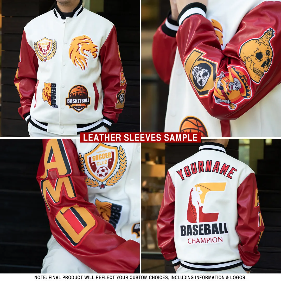 Custom Black Aqua-White Bomber Full-Snap Varsity Letterman Jacket