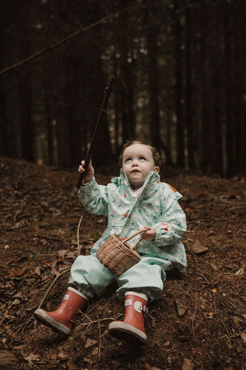 Floral Print Puddle Duck Kids Raincoat