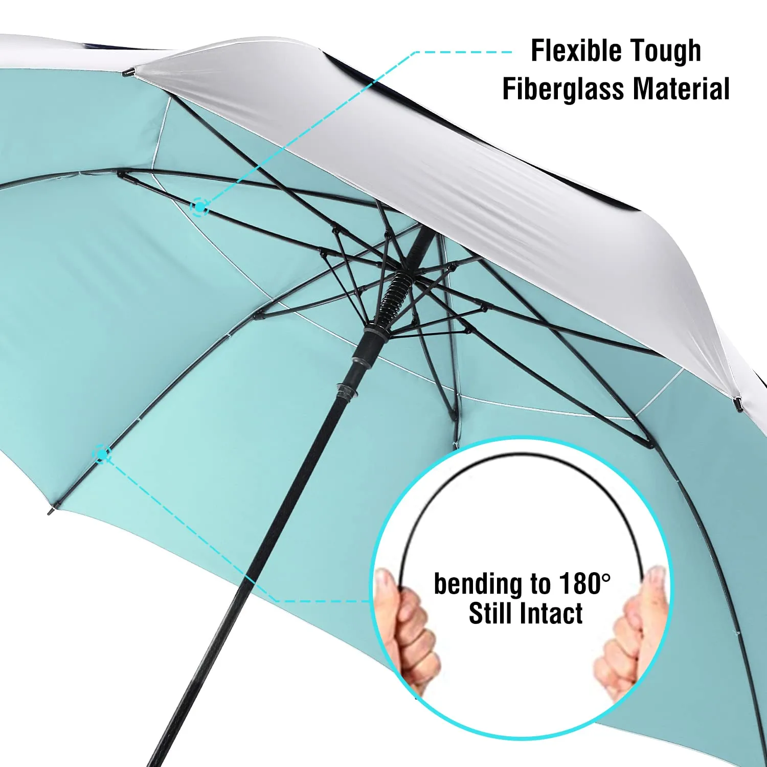 G4Free 72 Inch Oversized Vented Double Canopy Umbrella for Family