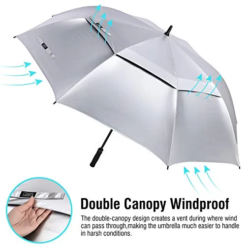 G4Free 72 Inch Oversized Vented Double Canopy Umbrella for Family