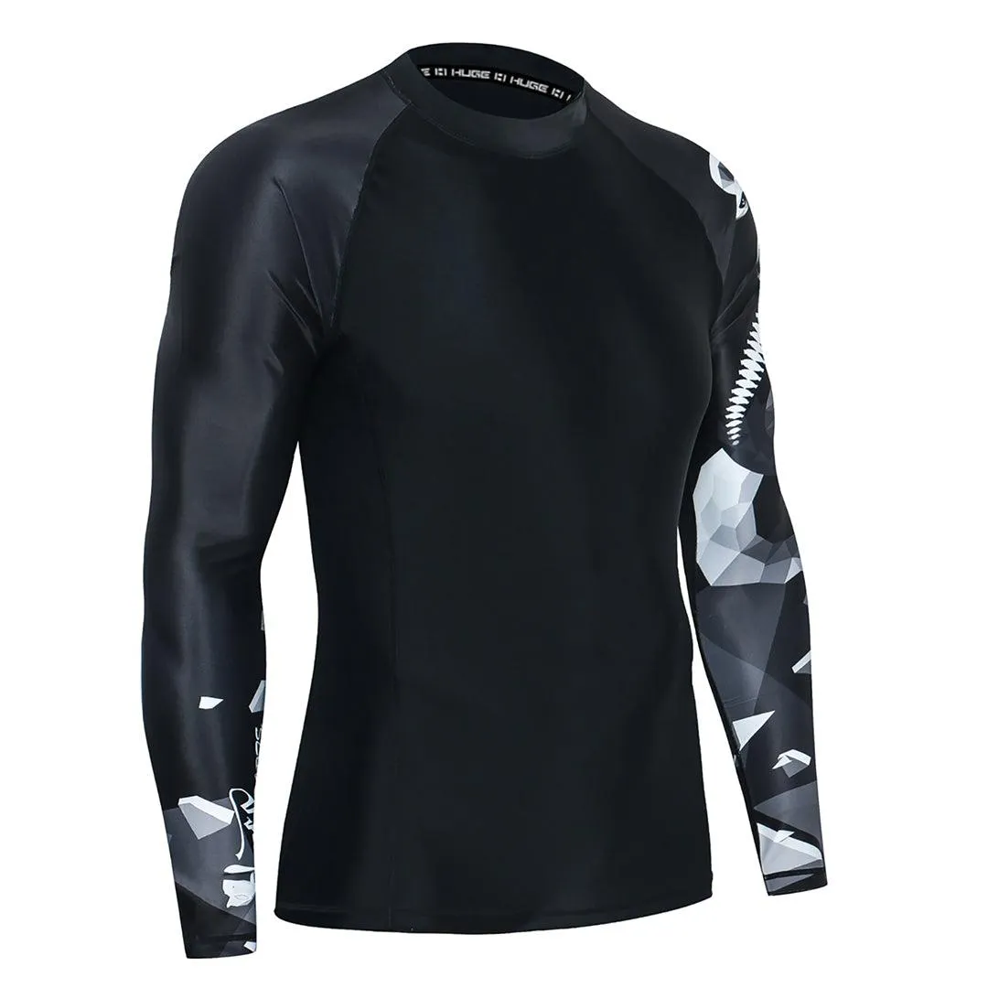 Graphic UPF50  Long Sleeve Rash Guard for Men - Cobra Style