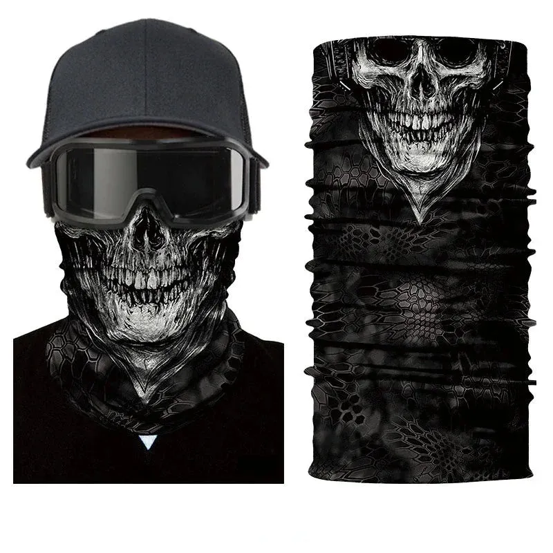 Headband Balaclavas Face Mask for Motorcycle Cool Robot Skull Halloween Mask Scarf Joker