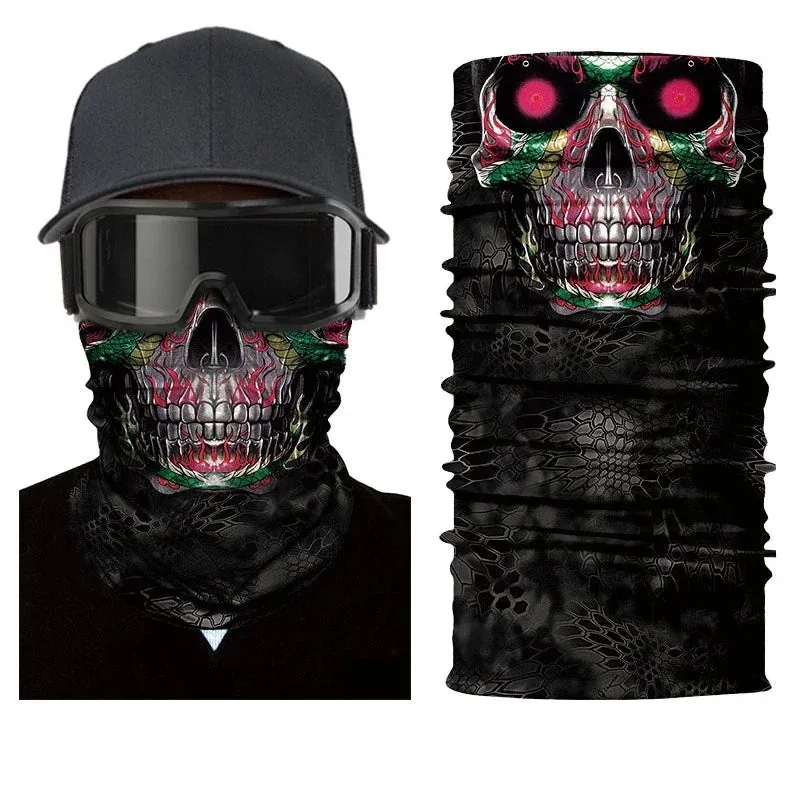 Headband Balaclavas Face Mask for Motorcycle Cool Robot Skull Halloween Mask Scarf Joker