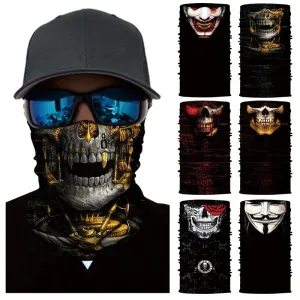 Headband Balaclavas Face Mask for Motorcycle Cool Robot Skull Halloween Mask Scarf Joker