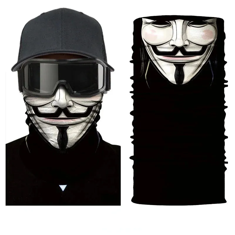 Headband Balaclavas Face Mask for Motorcycle Cool Robot Skull Halloween Mask Scarf Joker