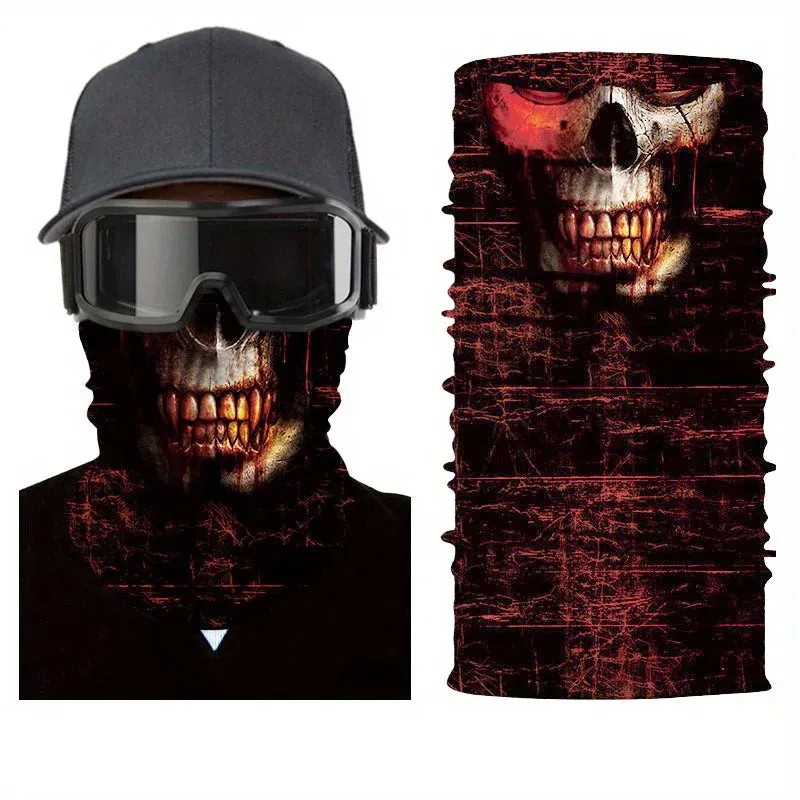 Headband Balaclavas Face Mask for Motorcycle Cool Robot Skull Halloween Mask Scarf Joker