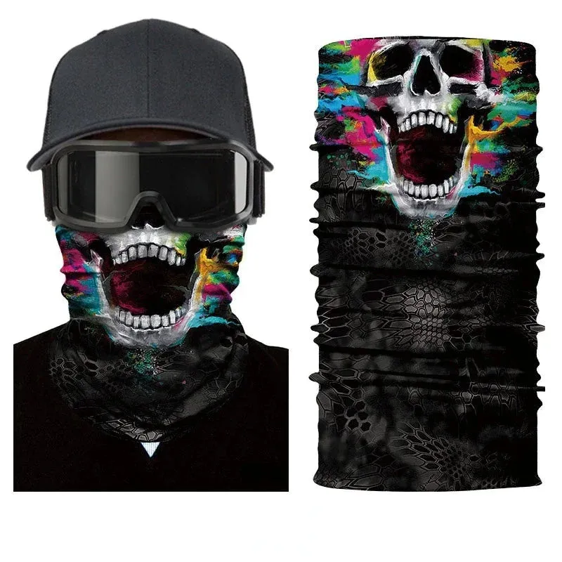 Headband Balaclavas Face Mask for Motorcycle Cool Robot Skull Halloween Mask Scarf Joker