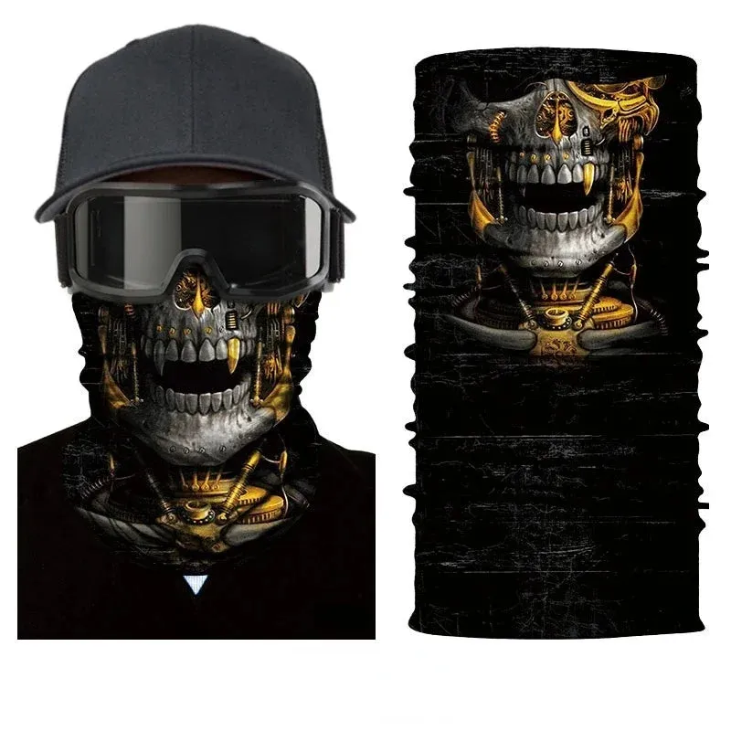 Headband Balaclavas Face Mask for Motorcycle Cool Robot Skull Halloween Mask Scarf Joker