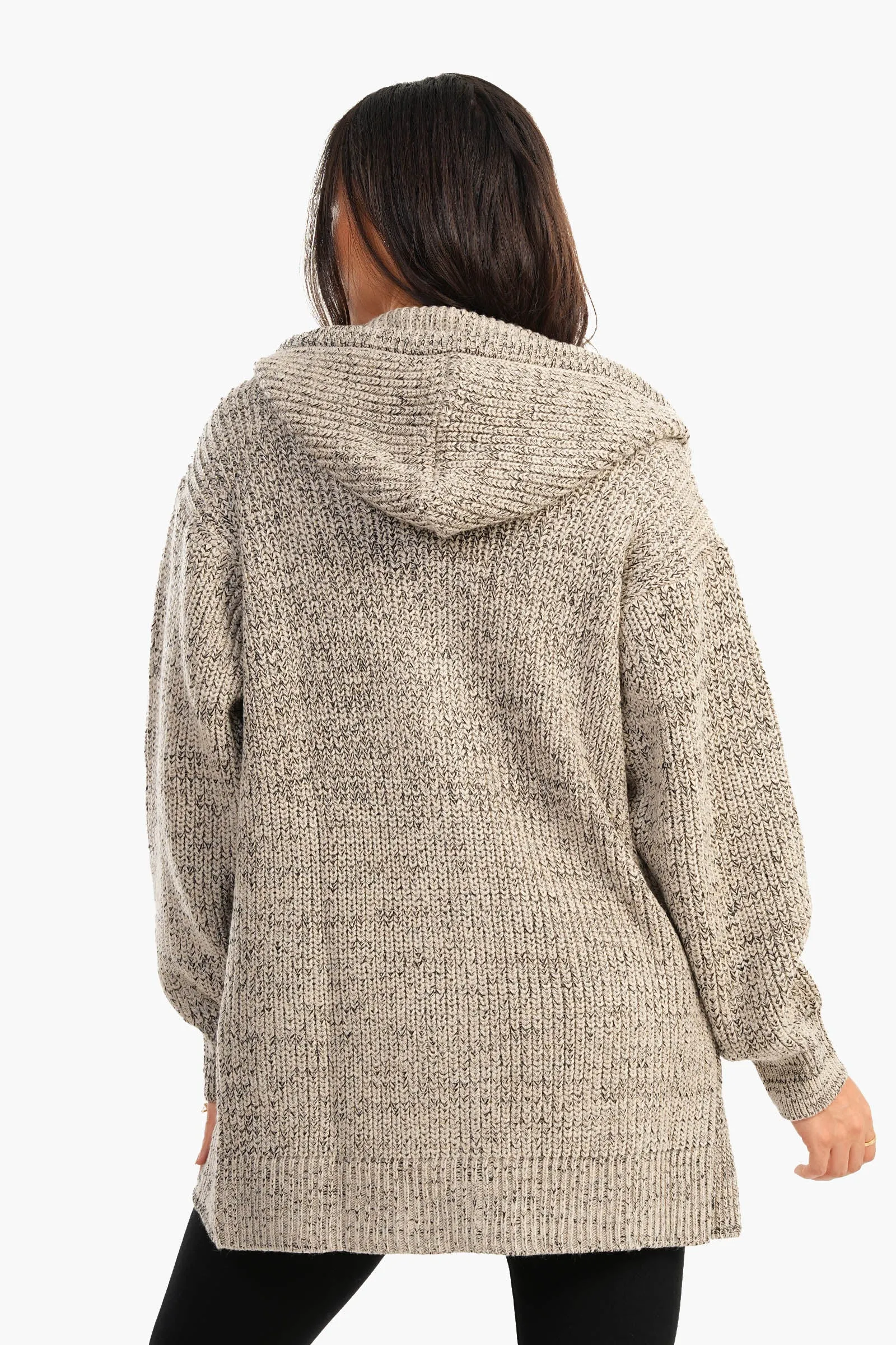 Knitted Jacket with Zipper Closure