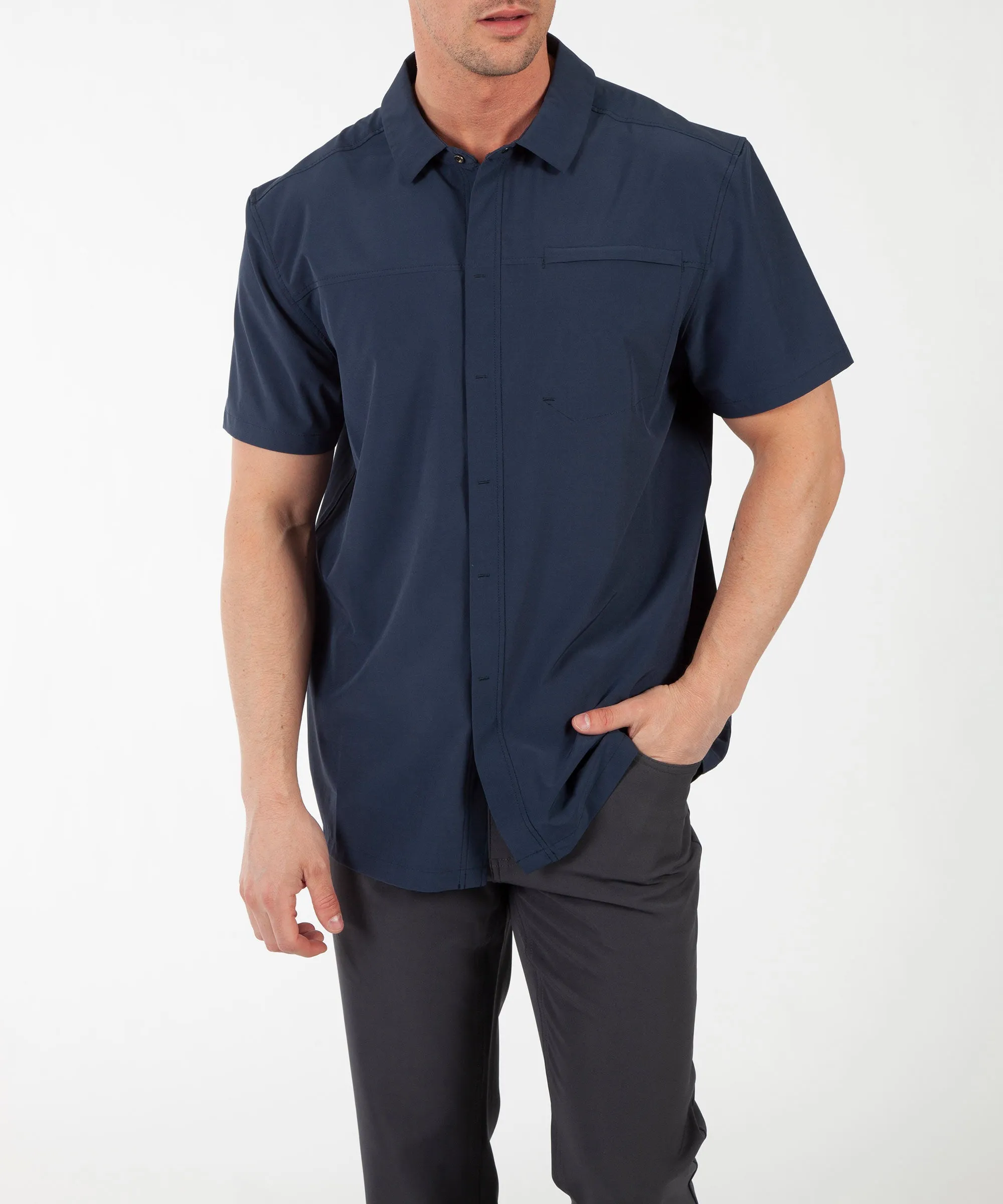 Men's Duncan Woven Snap-Front Short Sleeve Shirt