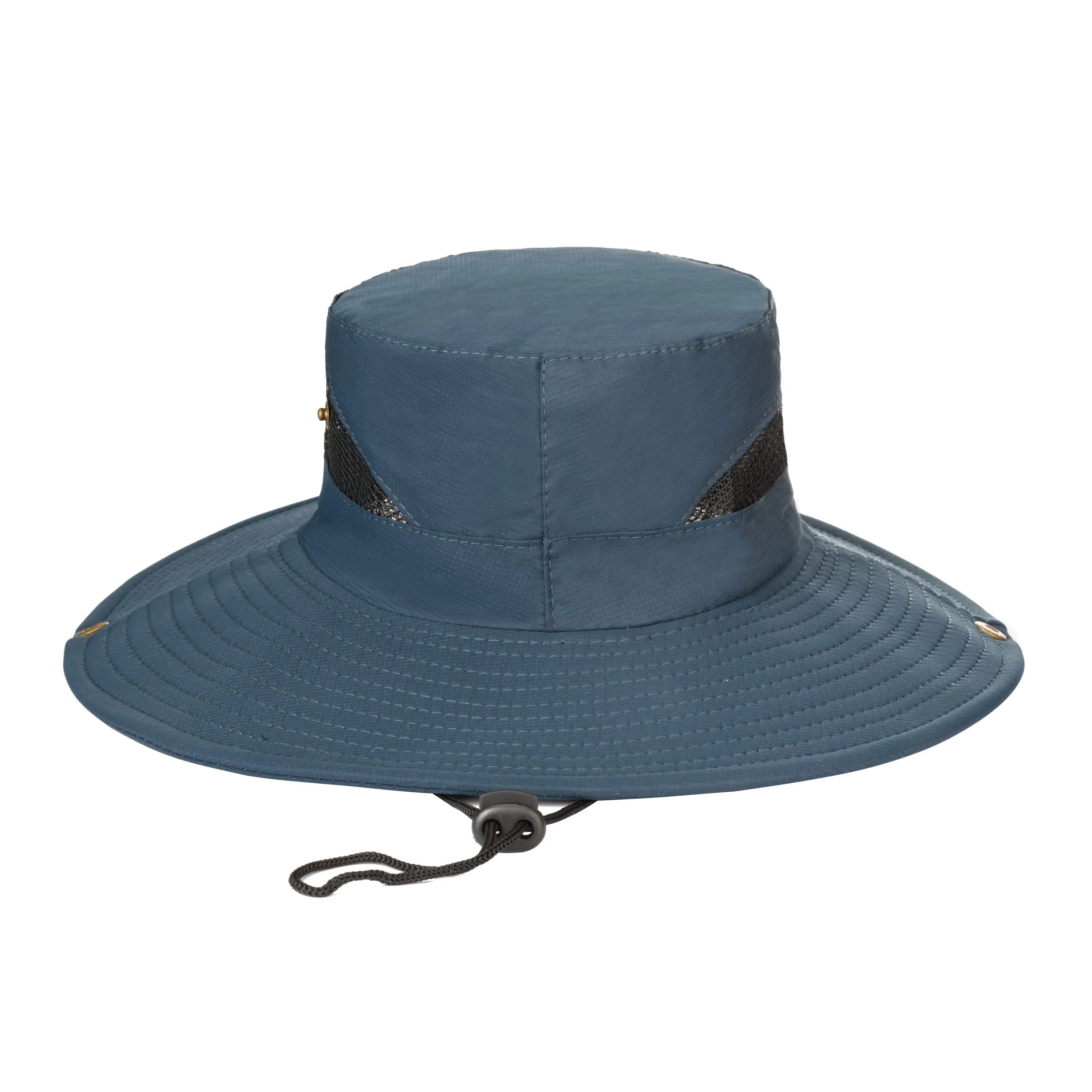 Men's Floatable Wide Brim Sun Hat With Mesh Crown Inset