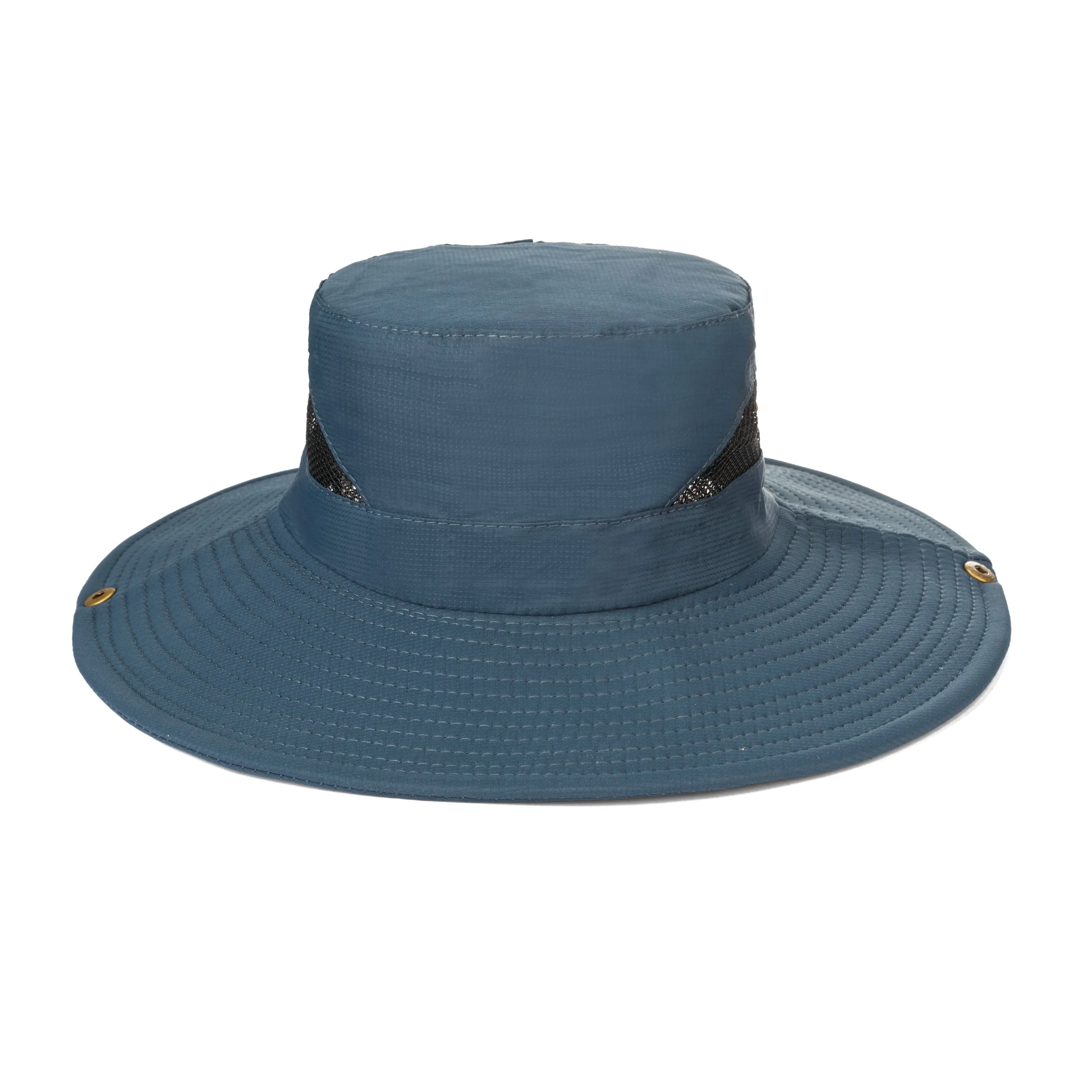 Men's Floatable Wide Brim Sun Hat With Mesh Crown Inset