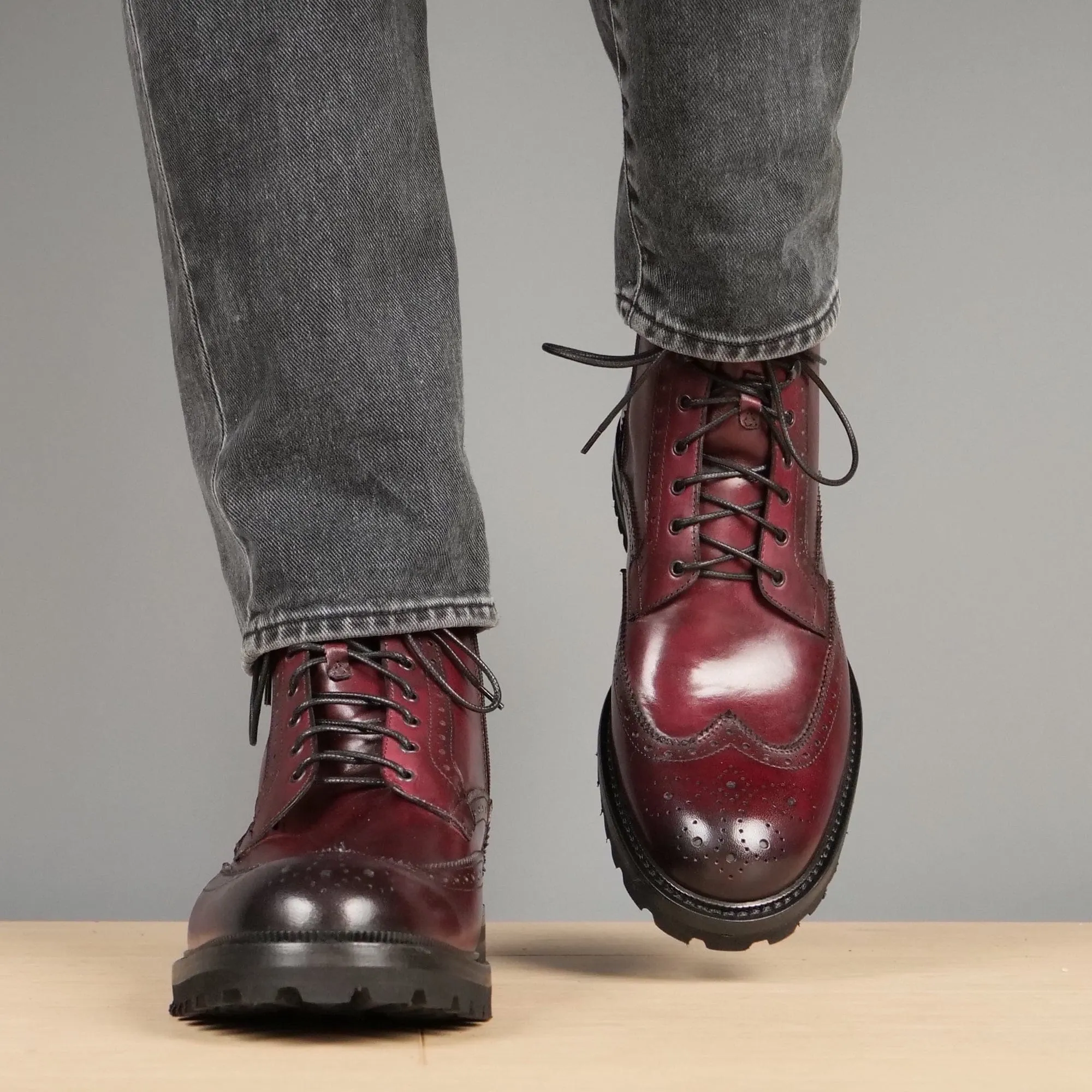 Montana Wingtip Brogue Boot Oxblood