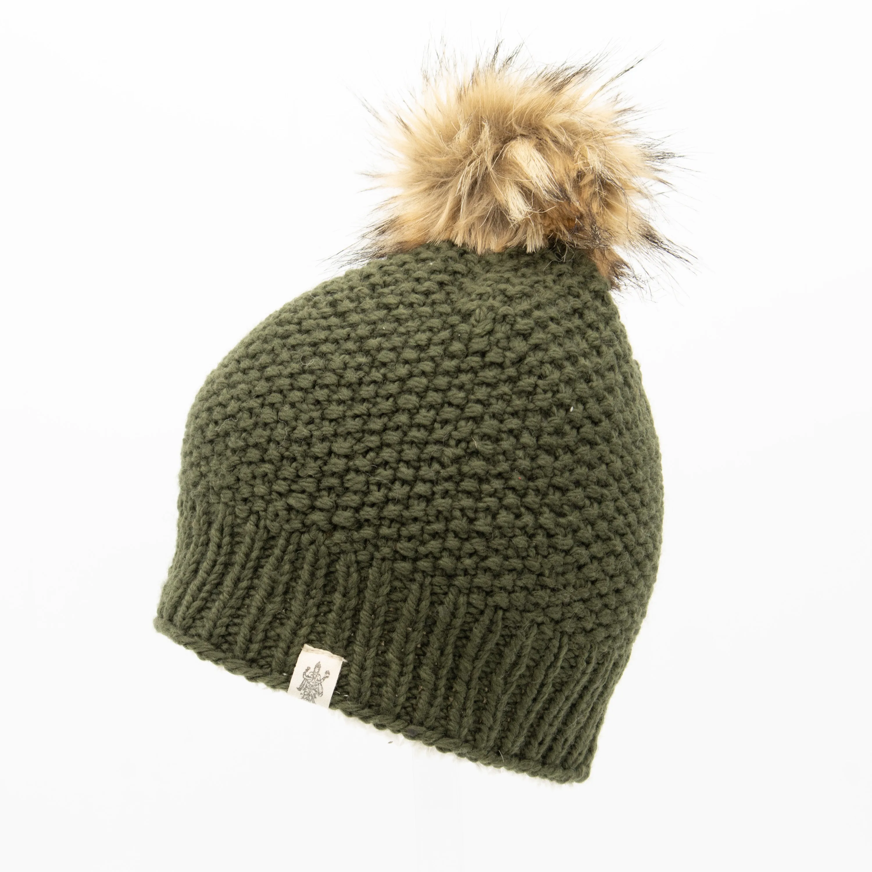 Moss Fur Pom Pom Hat