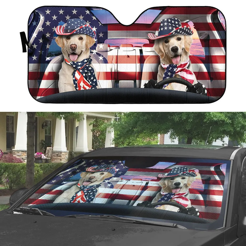 Patriot Labrador Retriever Custom Car Auto Sunshade