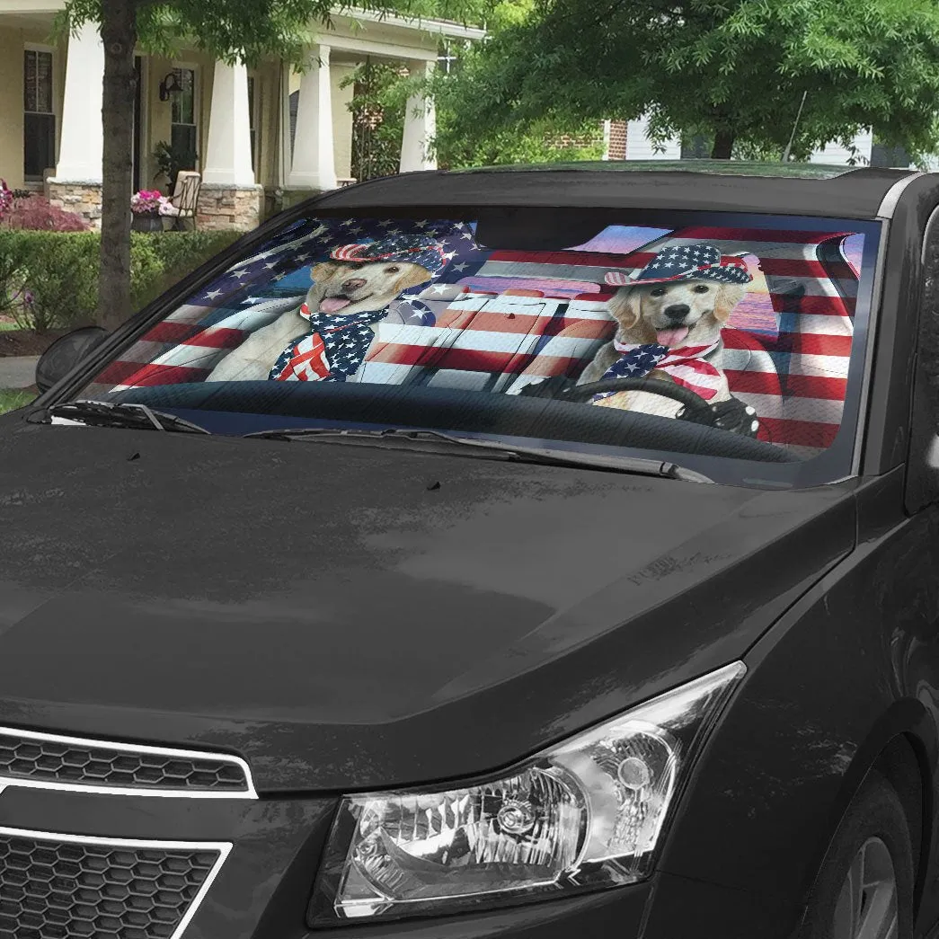 Patriot Labrador Retriever Custom Car Auto Sunshade