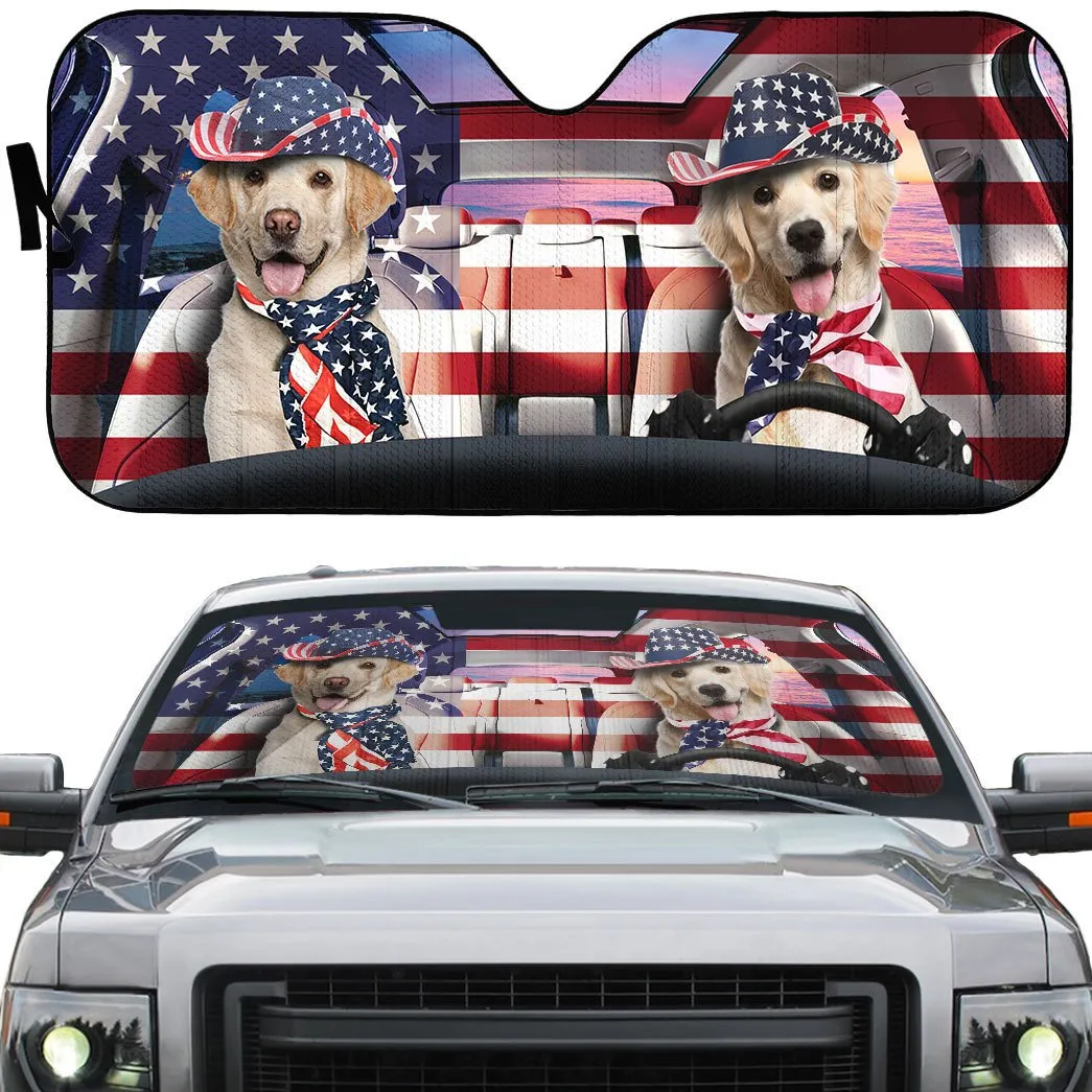 Patriot Labrador Retriever Custom Car Auto Sunshade