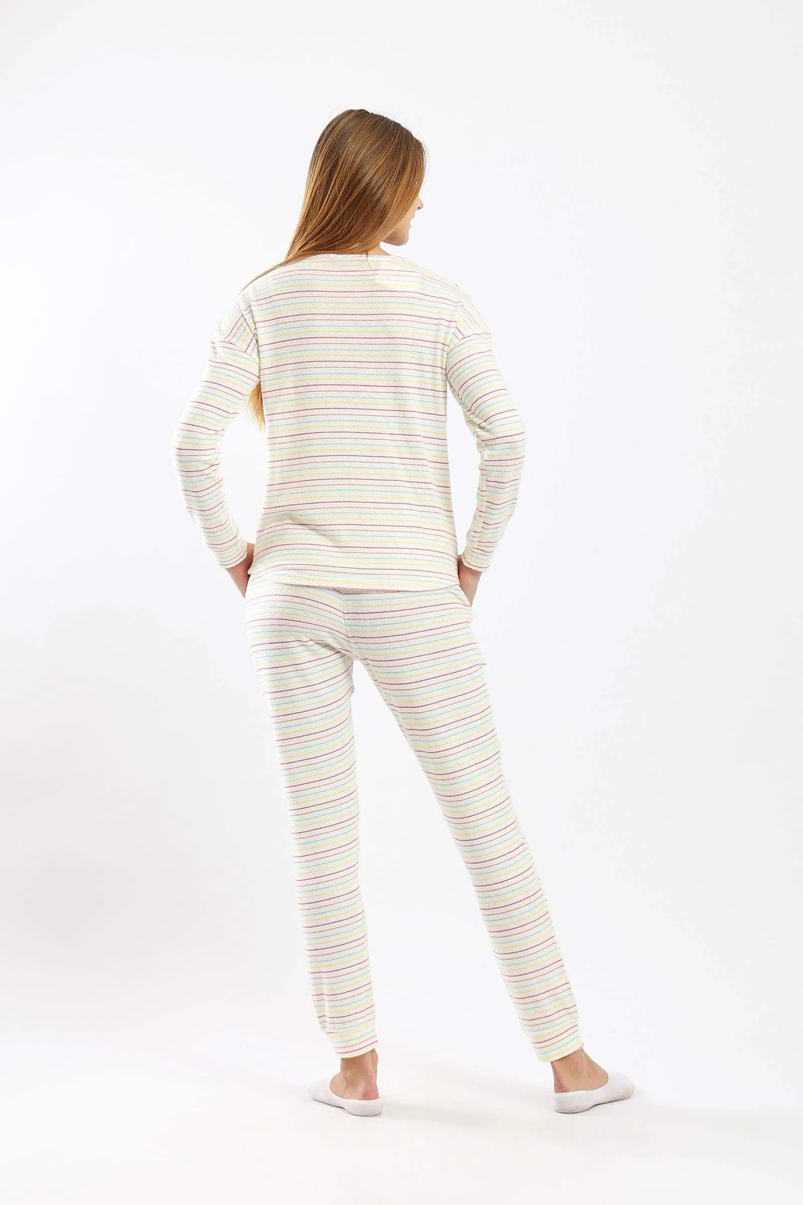 Pyjama Set with Colored Stripes