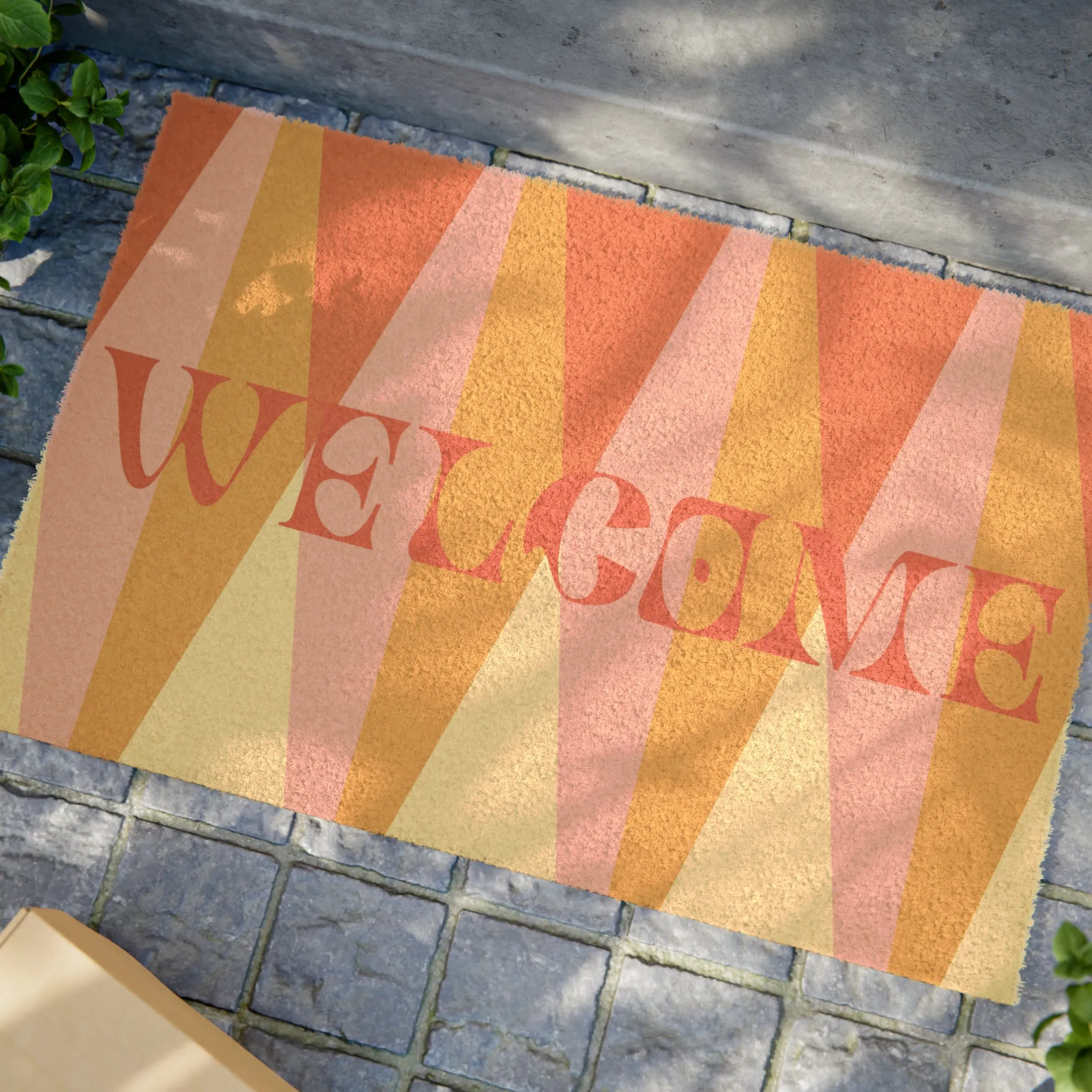 Retro Welcome Mat, Heavy Duty Door Mat Coir Mat