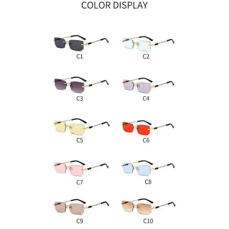 Rimless Sunglasses for Stylish UV Protection and Fashionable Eyewear