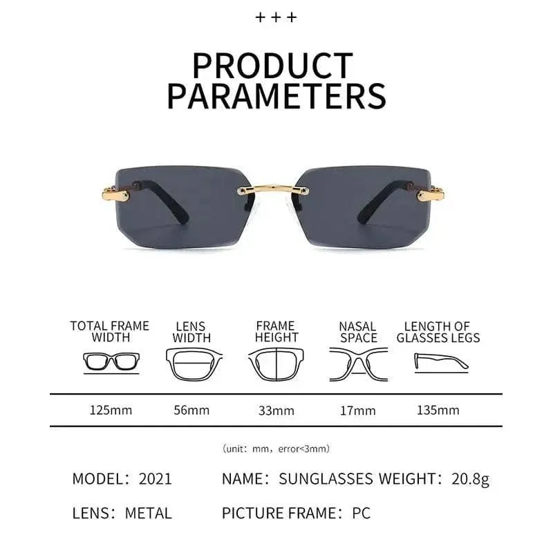 Rimless Sunglasses for Stylish UV Protection and Fashionable Eyewear