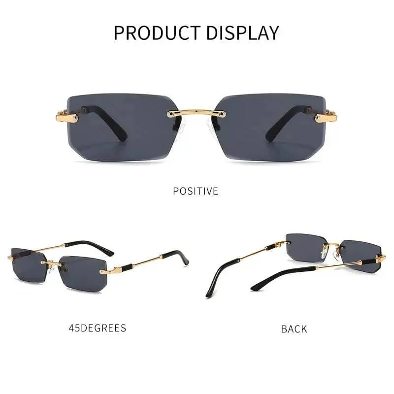 Rimless Sunglasses for Stylish UV Protection and Fashionable Eyewear