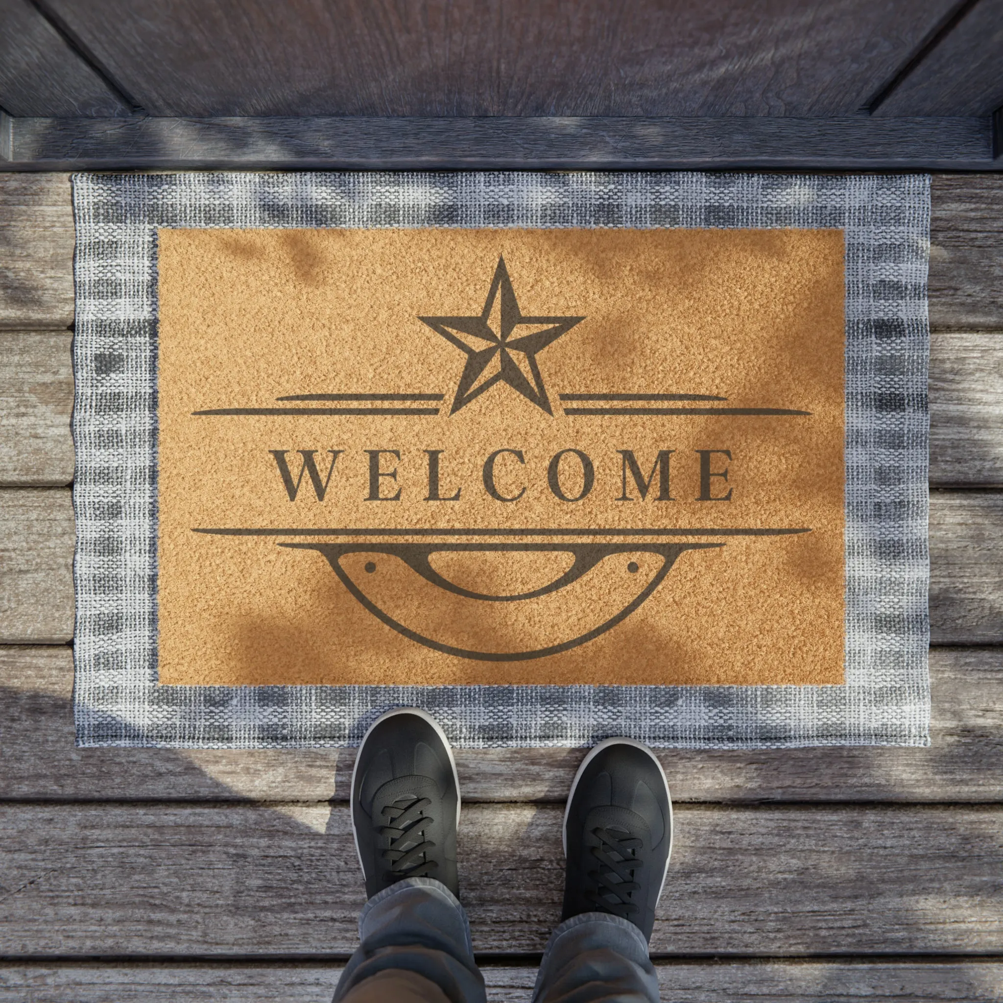 Southern Star Western Door Mat, Heavy Duty Coir Welcome Mat