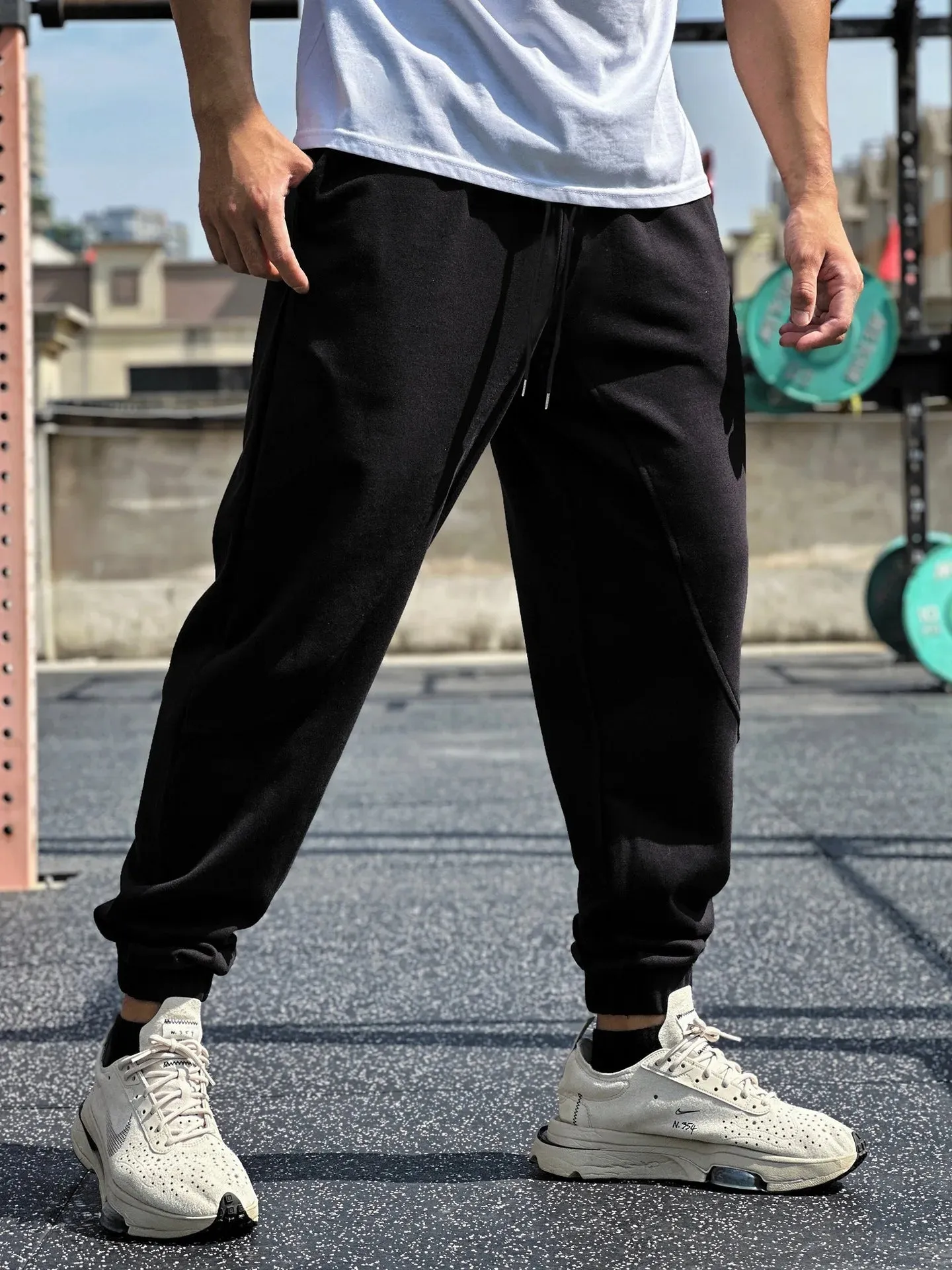 Sports fitness pants Men's footband loose cotton American muscle weight training casual gray sweatpants