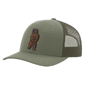 Standing Bear Leather Patch Richardson Snapback Hat