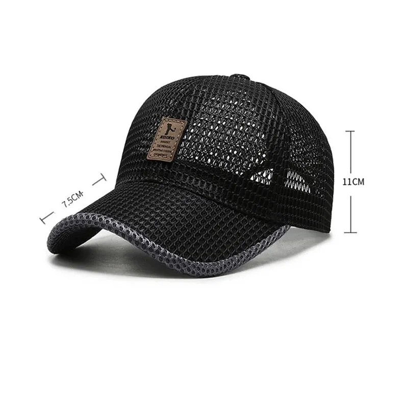 Summer Breathable Mesh Baseball Cap Women Men UV Protection Outdoor Riding Fishing Tennis Golf Caps Fashion Panama Sport Hat