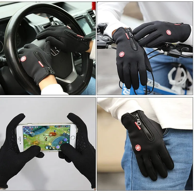 Touch Screen Windproof Outdoor Sport Gloves,Men Women Winter Fleece